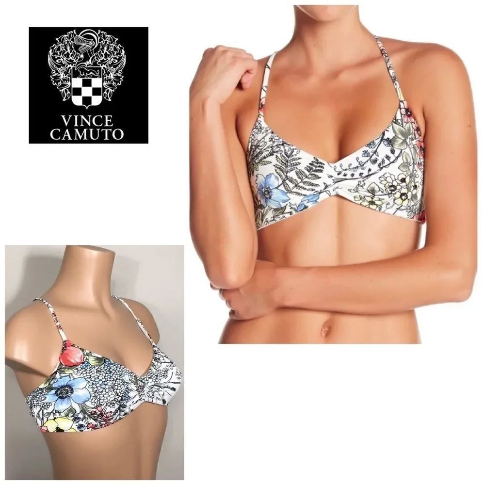 Vince Camuto reversible floral bikini top. NWT